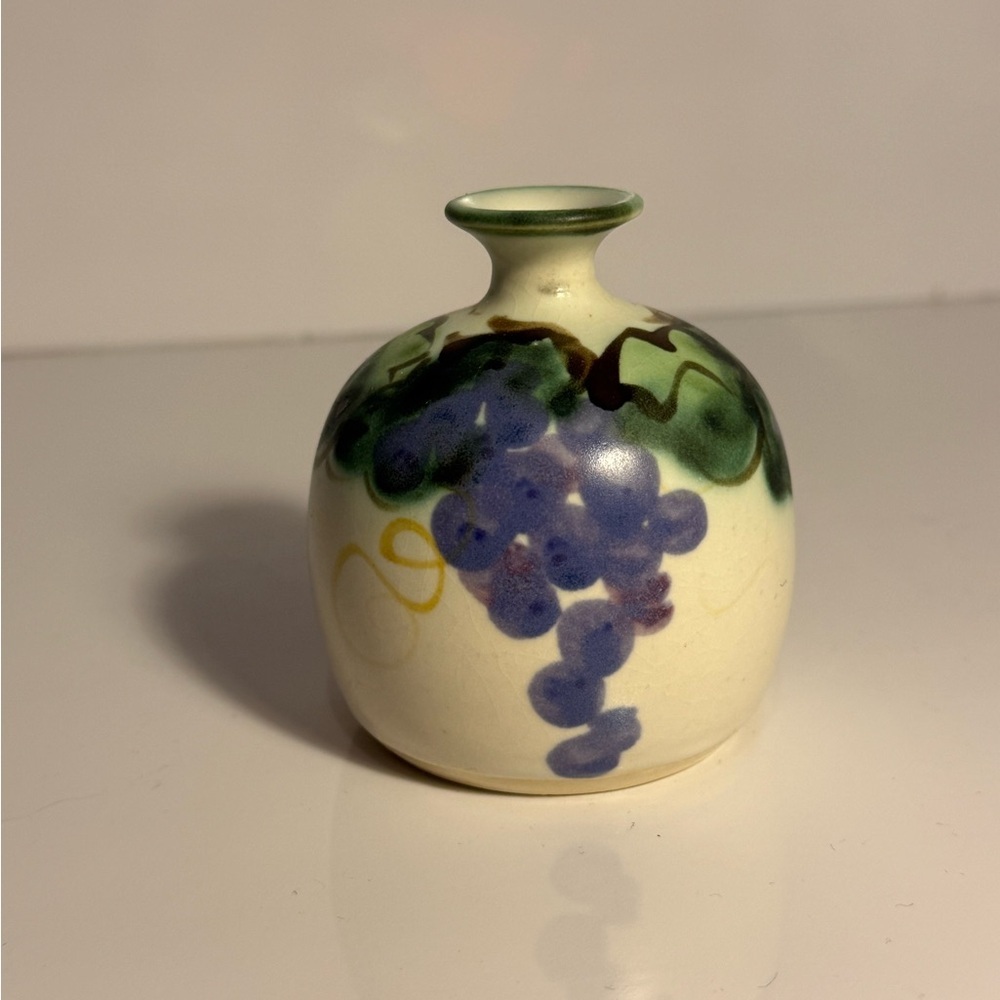 Clouds Folsom Mini Grapes Vase Handpainted 3.25”